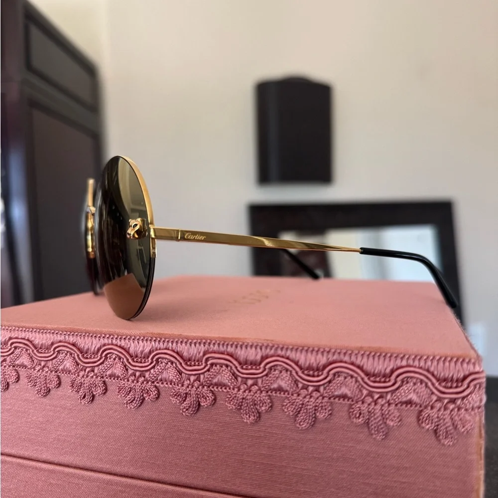 Cartier Gold Round Sunglasses